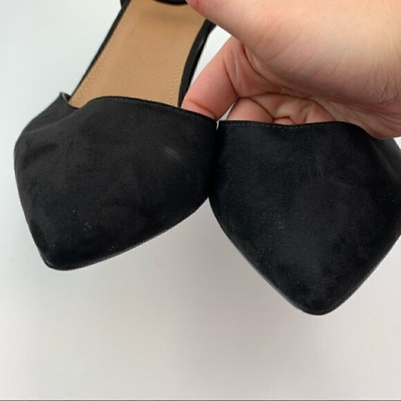 Asos heels 7 black faux suede Dorsay pointy toe - Picture 9 of 12